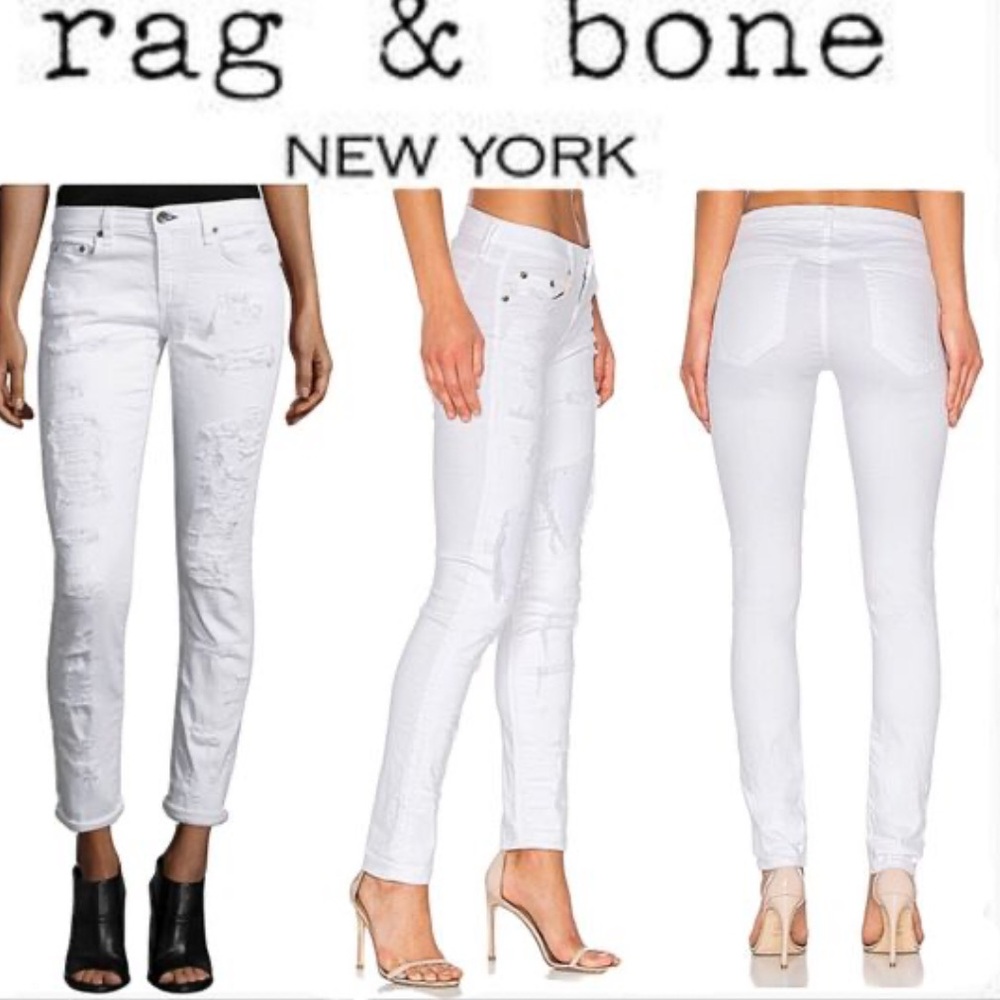 Rag & Bone Dre Brigade Distressed Cropped Skinny Jeans- Size 25 - Picture 1 of 7